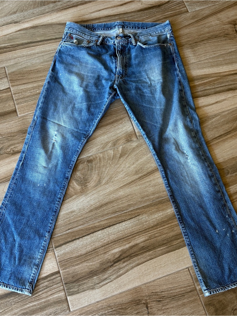 Polo by Ralph Lauren 34x30 Distressed Light Blue Straight Jeans